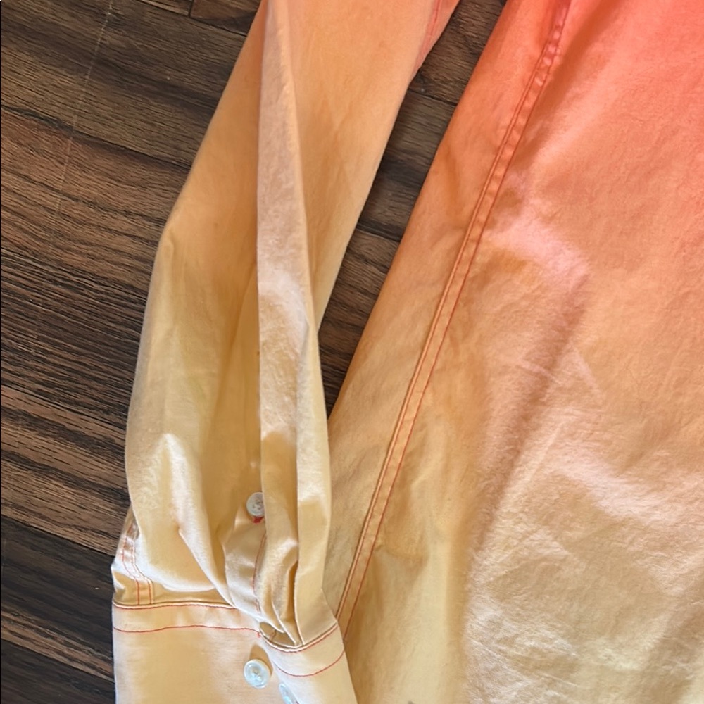 Express Orange Yellow Gradient Casual Button Down… - image 6